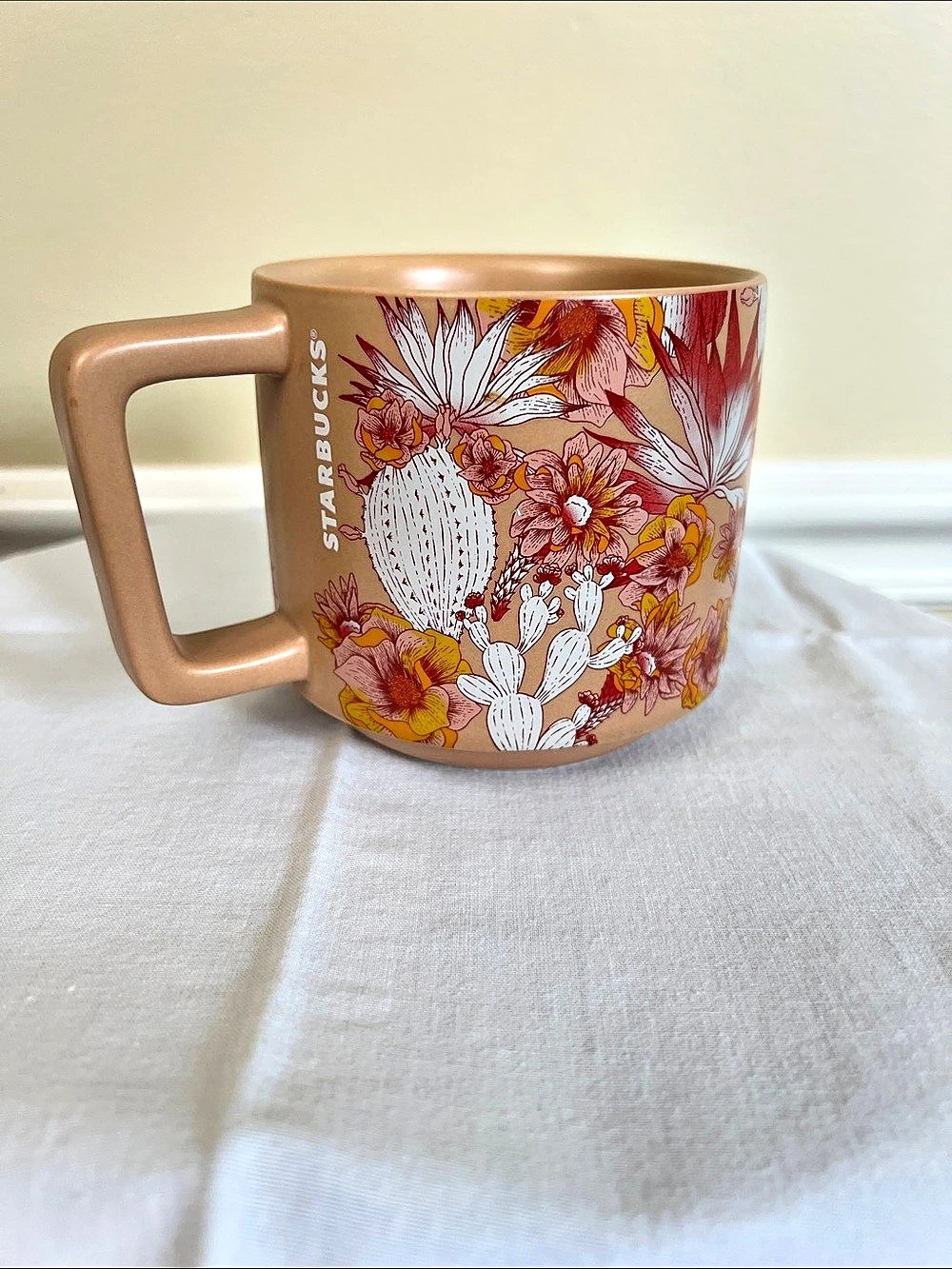 Starbucks Cactus Thistle Floral Terracotta Coffee Mug